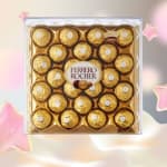 Box of Ferrero Rocher chocolates with gold wrappers