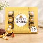 Ferrero Rocher chocolate gift box with assorted chocolates on a table
