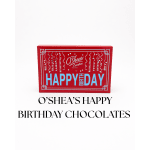 Red birthday chocolates gift box with festive lettering