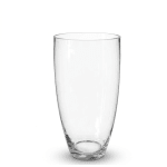 Clear glass vase on a white background