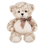Plush teddy bear with a satin bow