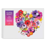 Heart-shaped floral puzzle box with colorful flowers