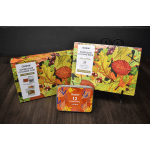 Autumn-themed watercolor coloring books and a watercolor tin set