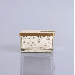 Rectangular glass candle jar with a gold lid