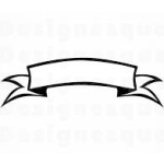 Blank ribbon banner graphic on a white background