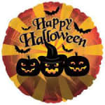 Halloween balloon with pumpkins and bats