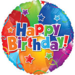 Colorful birthday balloon with "Happy Birthday" text