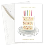 Birthday card with a cake illustration and candles