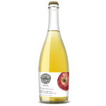 Bottle of cider with an apple label