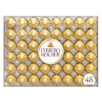 Box of Ferrero Rocher chocolates in gold wrappers