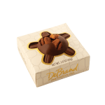 Box of DeBrand chocolates with a turtle-shaped window