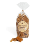 Bag of bourbon butter caramels with a few pieces outside