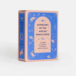 Astrology oracle deck box in blue and peach packaging
