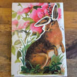 Rose Wallpaper With Bunny Bookmark Card