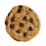 Chocolate chip cookie on a white background