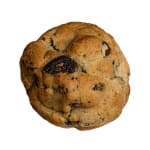 Chocolate chip cookie on a white background