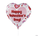Heart-shaped Valentine’s Day balloon with pink and red hearts