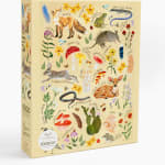 Box of a 1000-piece flora and fauna puzzle with illustrated animals and flowers