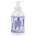 Bottle of lavender foaming hand wash with purple floral label