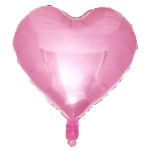 Pink heart-shaped foil balloon on a white background