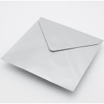 White envelope on a plain background