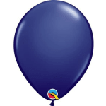 Single dark blue balloon on a white background