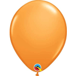 Orange balloon with a small printed logo near the bottom
