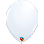 White balloon with a small colorful logo near the bottom