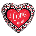 Love Red, White & Black Mylar