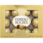 Box of Ferrero Rocher hazelnut chocolates