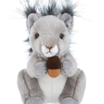 Plush squirrel holding an acorn