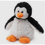 Plush penguin stuffed animal with black, white, and orange coloring
