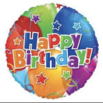 Colorful birthday balloon with "Happy Birthday!" text