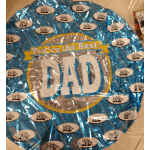 Blue foil balloon with the words "You're the Best! DAD"