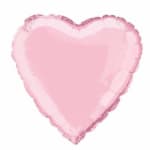 Pink heart-shaped foil balloon on a white background