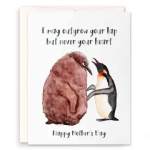 Mother's Day card with a bear and penguin illustration