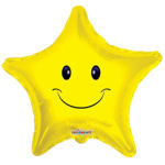 9" Airfill Smiley Face Star Balloon