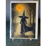 Bicycle Witch Halloween Card
