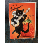 Black Cat Jig Halloween Card