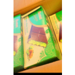 Stacked boxes of packaged sweets in a cardboard carton