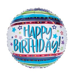 Birthday Balloon ~ patterned striped