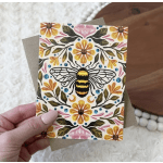 Bee & Floral Blank Card