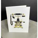 Watercolour Card - Vintage Telephone