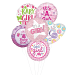 2 Baby Girl Mylar Balloons