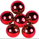 6 Red Ornaments 30mm