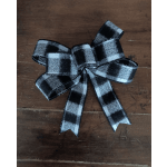 Small Plaid B/W Bow