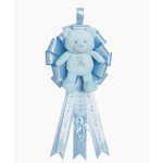 (Boy) Baby Birth Announcement Ribbon with Plush Teddy Bear