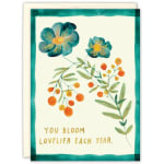 "You Bloom Lovelier Each Year. Happy Birthday!" Card - We Will Handwrite Your Message!
