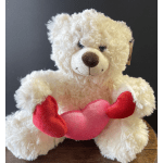 Small White Bear with Hearts