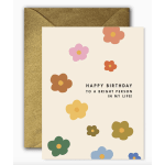 Mod Floral Bright Person Birthday Greeting Card